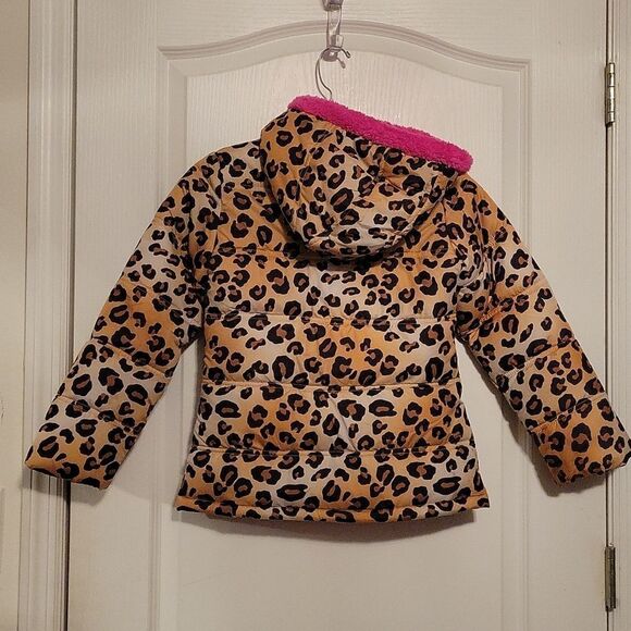 GIRLS WINTER CHEETAH PINK BUBBLE JACKET - Picture 14 of 15